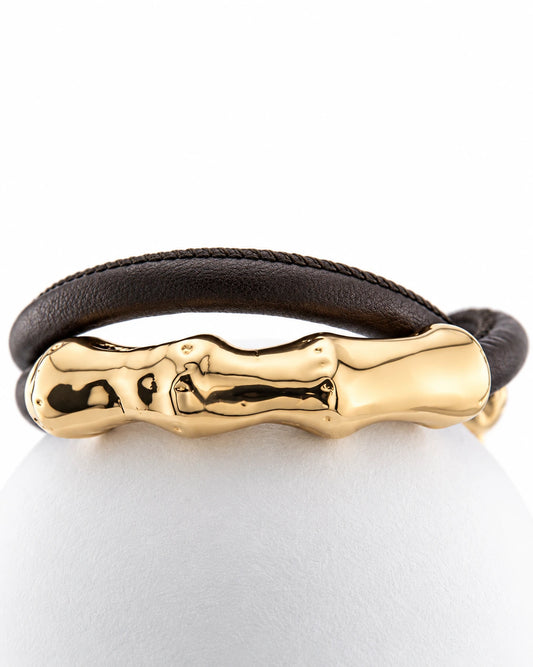 Bracciale  Bamboo nappa prugna