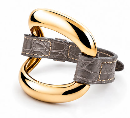 "Stone Grey" Alligator Strap