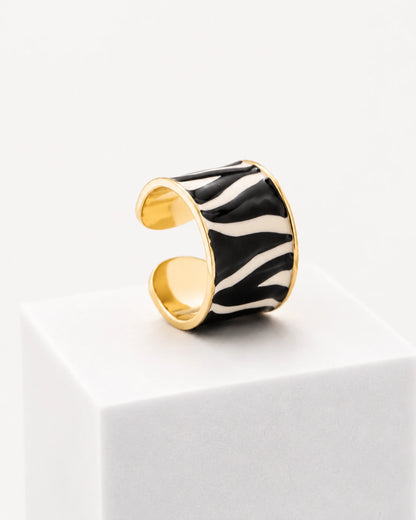 Anillo animal print 'Cebra'