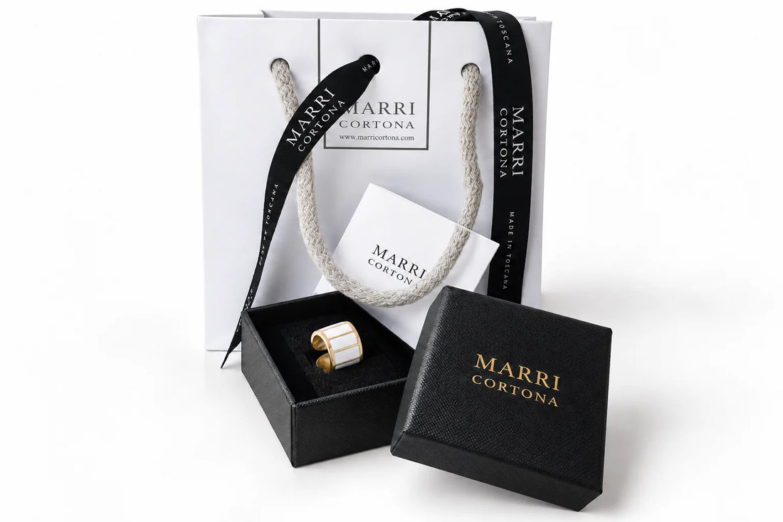 Anello bianco Barre altezza 1,5 cm
