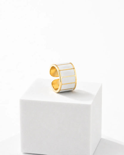 Anillo Blanco y Negro 1,5 cm de alto n.º 3