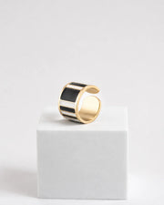 Anello Black & White h 1.5 cm  Barre e Righe