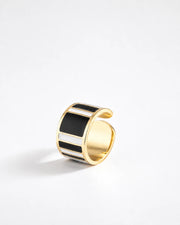 Anello Black & White h 1.5 cm  Barre e Righe