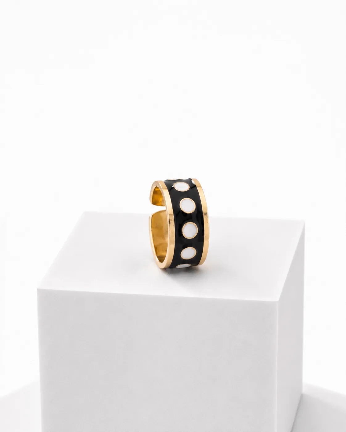 Anello Black & White h 1 cm  Pois