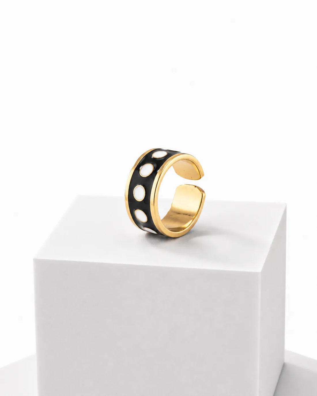 Anello Black & White h 1 cm  Pois