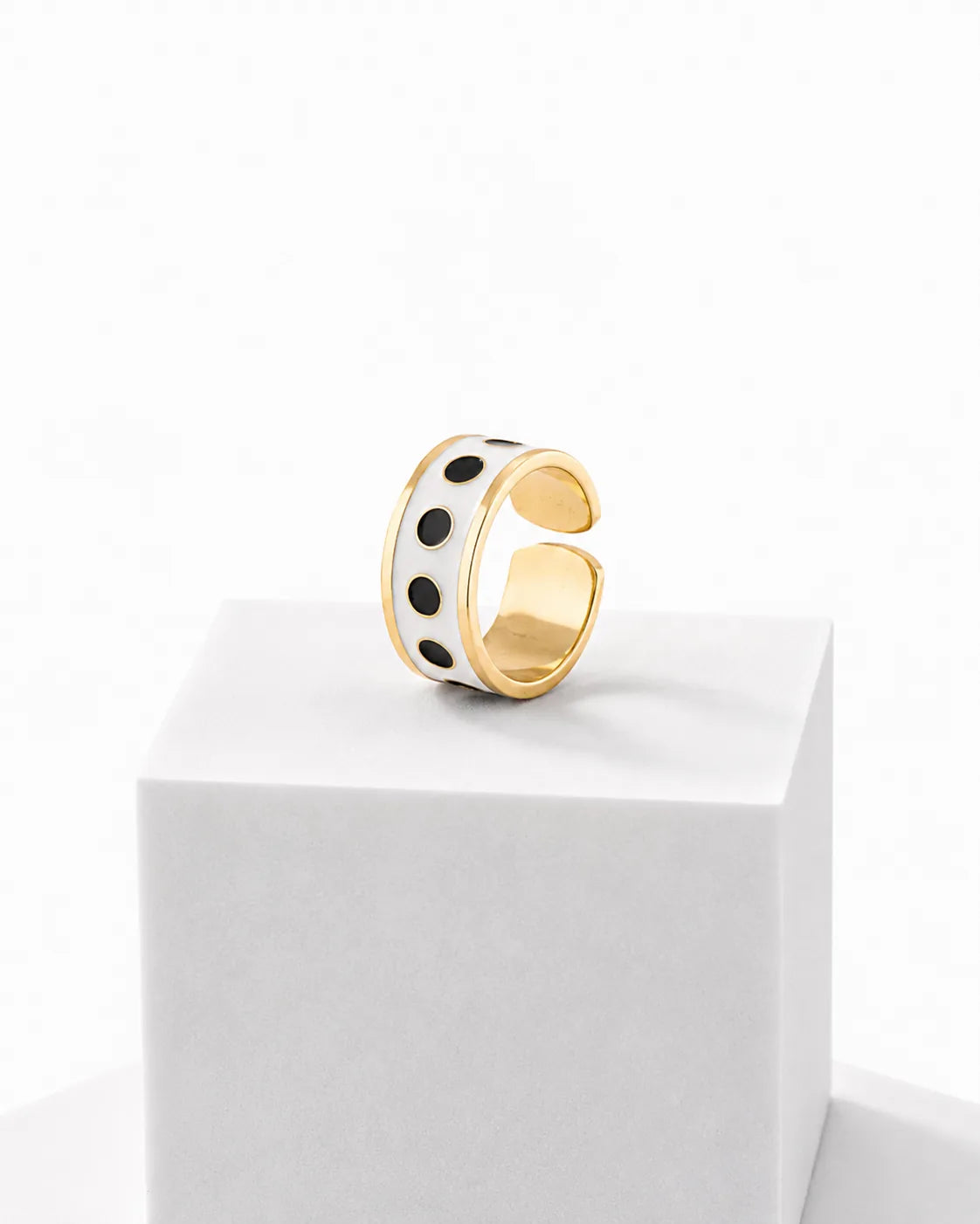 Anello Black & White h 1 cm  Pois