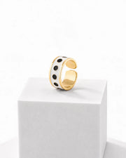 Anello Black & White h 1 cm  Pois