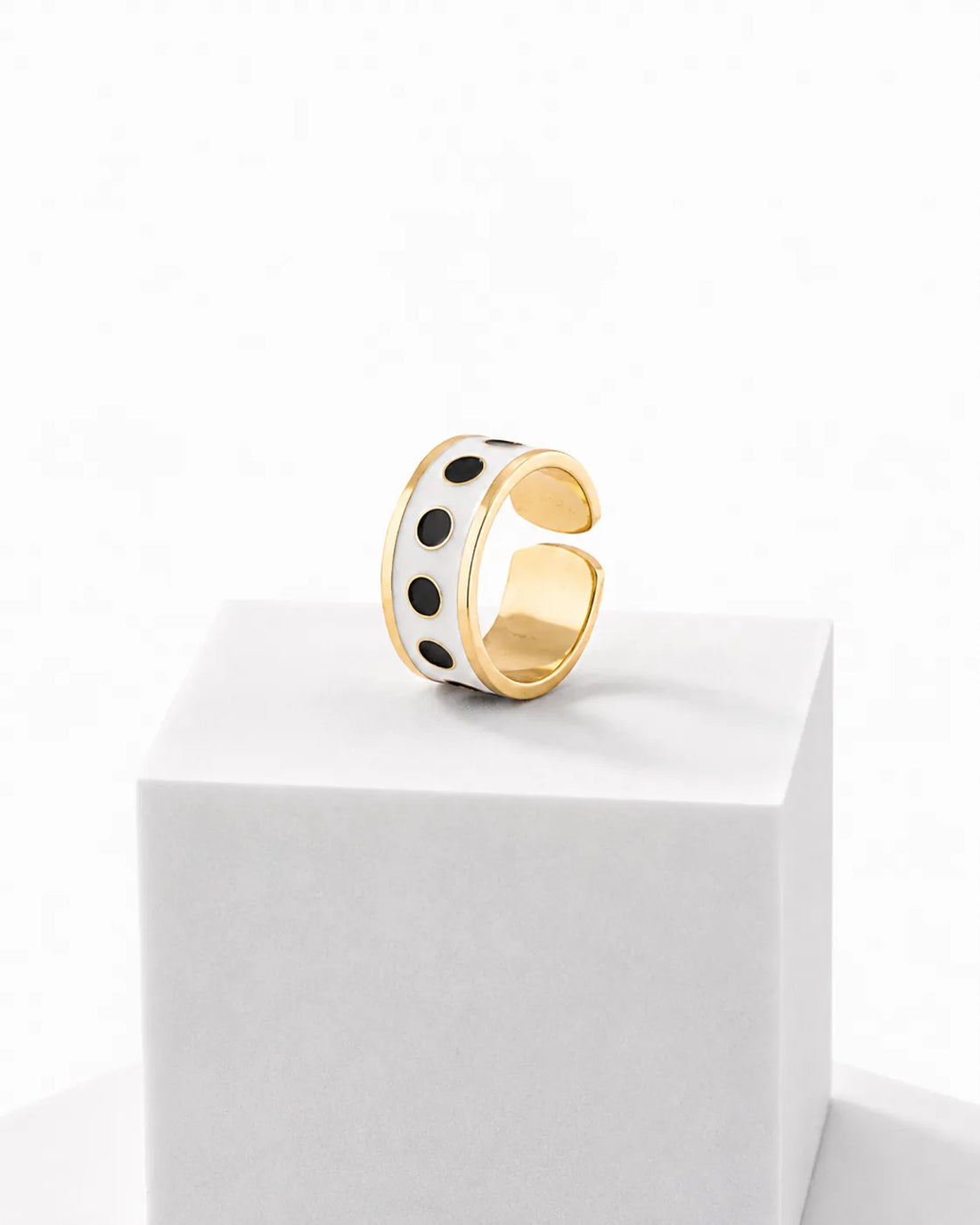 Anello Black & White h 1 cm  Pois