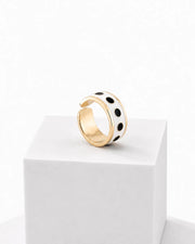 Anello Black & White h 1 cm  Pois