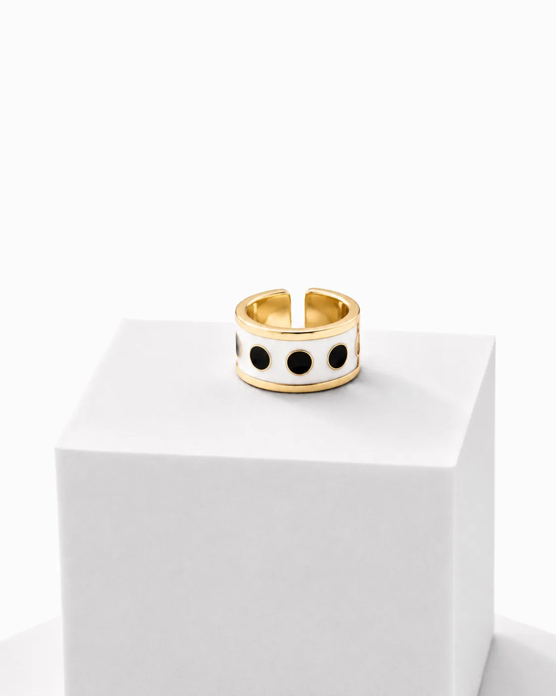 Anello Black & White h 1 cm  Pois