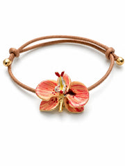 Pulsera Orquídea Leche y Azul de Prusia, tamaño 3 cm