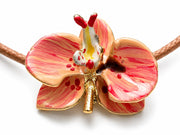 Pulsera Orquídea Leche y Azul de Prusia, tamaño 3 cm