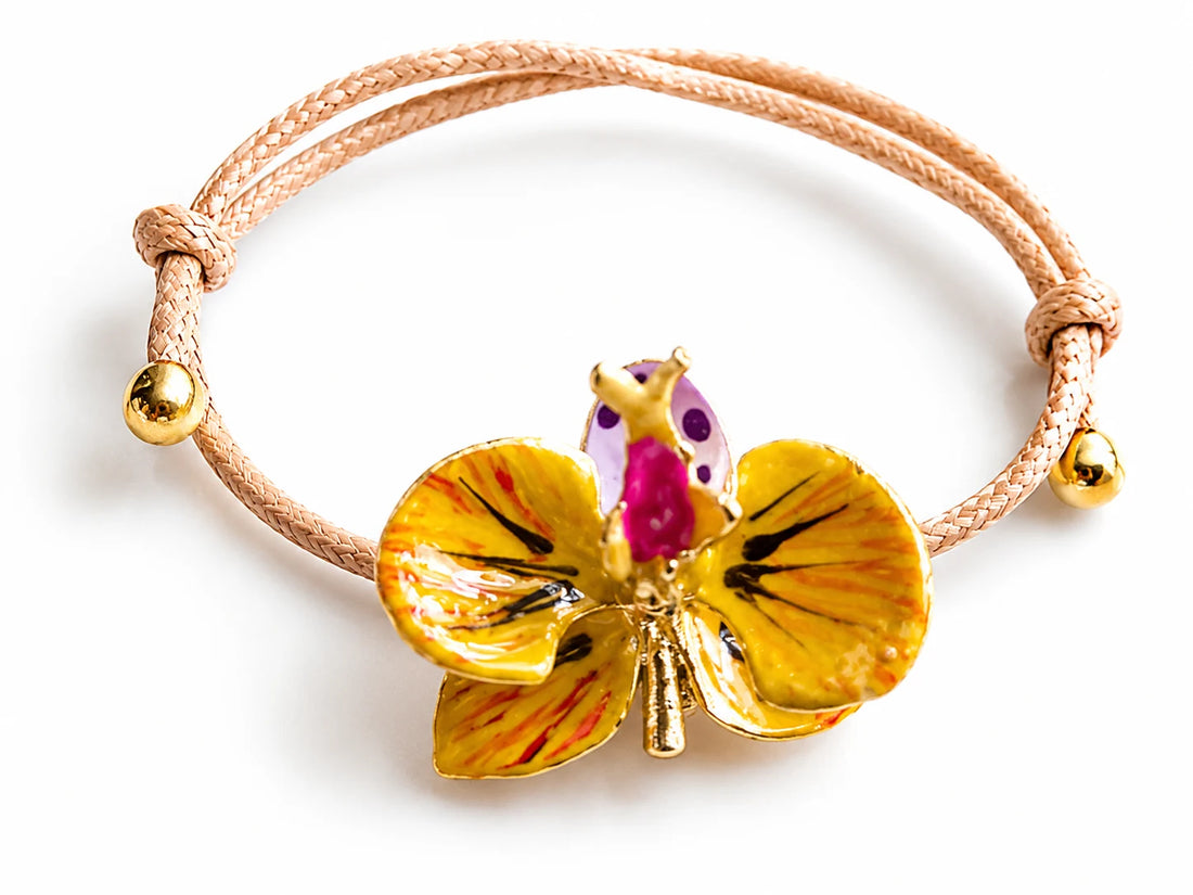 Orchid Bracelet, 3 cm, Milk and Sunflower