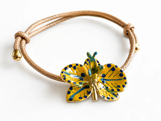 Orchid Bracelet, 3 cm, Milk and Sunflower