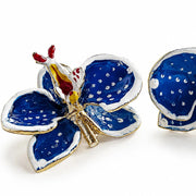 Milk Orchid and Sunflower Earrings, size 3 cm