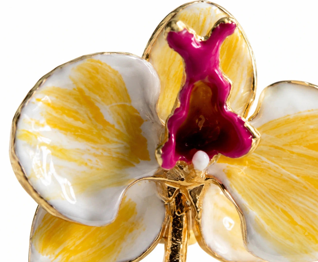 Milk Orchid and Sunflower Earrings, size 3 cm