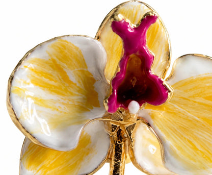 Milk Orchid and Sunflower Earrings, size 3 cm