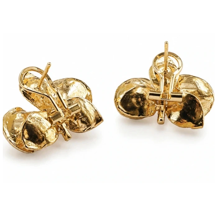 Pendientes Orquídea Verde Aloe y Geranio tamaño 3 cm