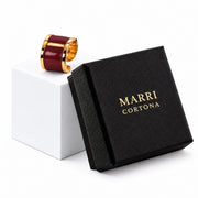 Burgundy Enamel Ring