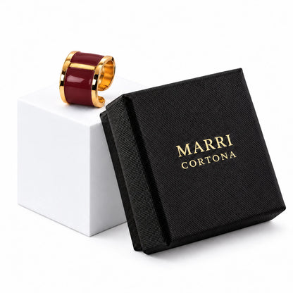 Burgundy Enamel Ring