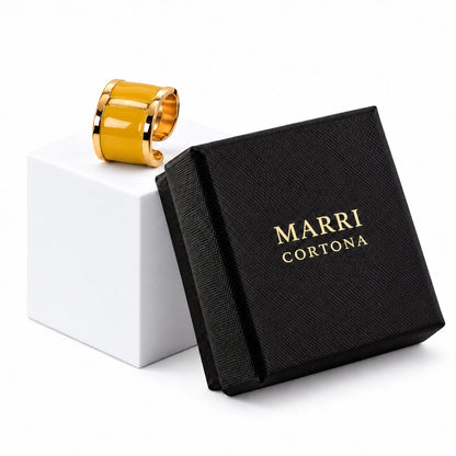 Anello smalto Giallo Zafferano