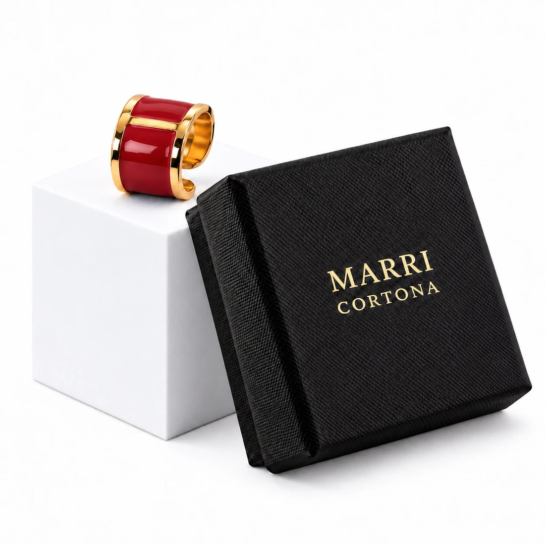 Marsala enamel ring