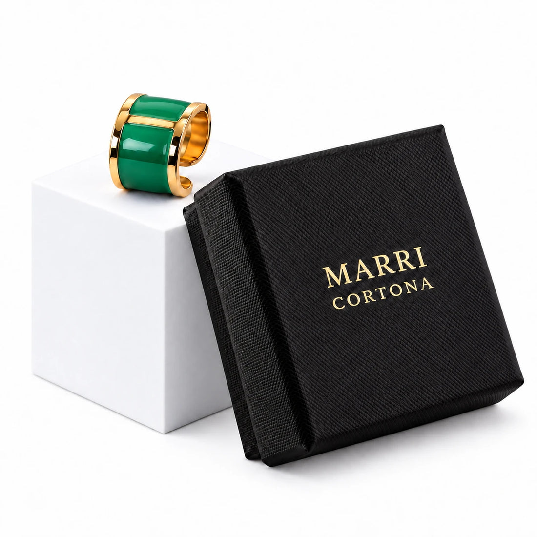 'Emerald Green' Enamel Ring