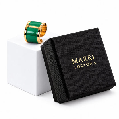 'Emerald Green' Enamel Ring
