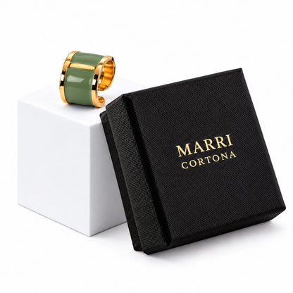 'Verde Aloe' enamel ring