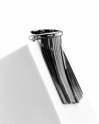 Anello  'Voila' bagno oro nero
