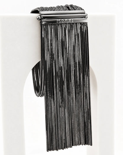 Pulsera 'Voila' baño oro negro. Se adapta a muñecas de hasta 17 cm. Talla S