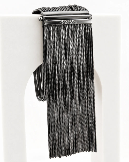 Pulsera 'Voila' baño oro negro. Se adapta a muñecas de hasta 17 cm. Talla S
