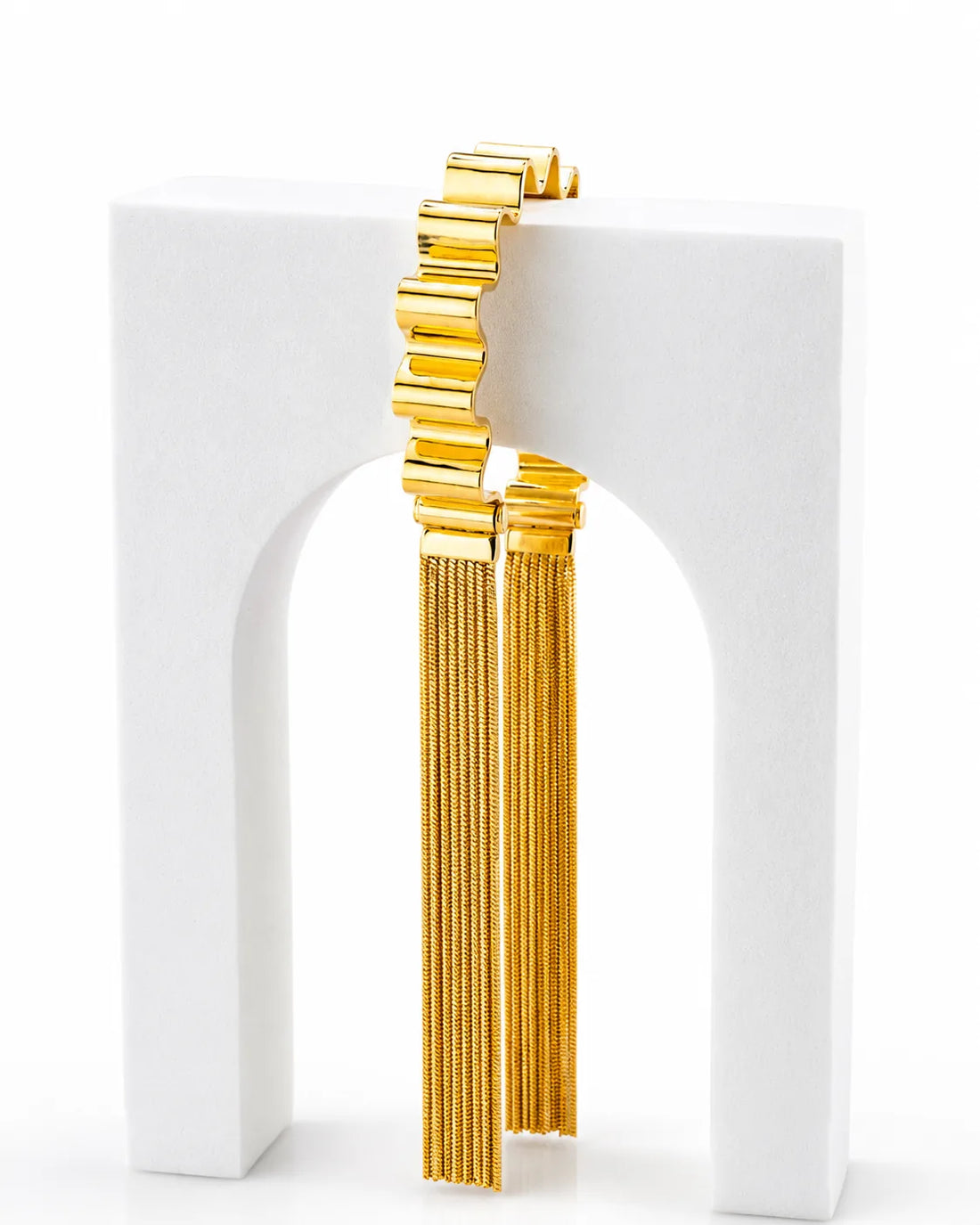 Bracciale 'Onde' con frange h.1 cm misura  S (polso fino a 17 cm)