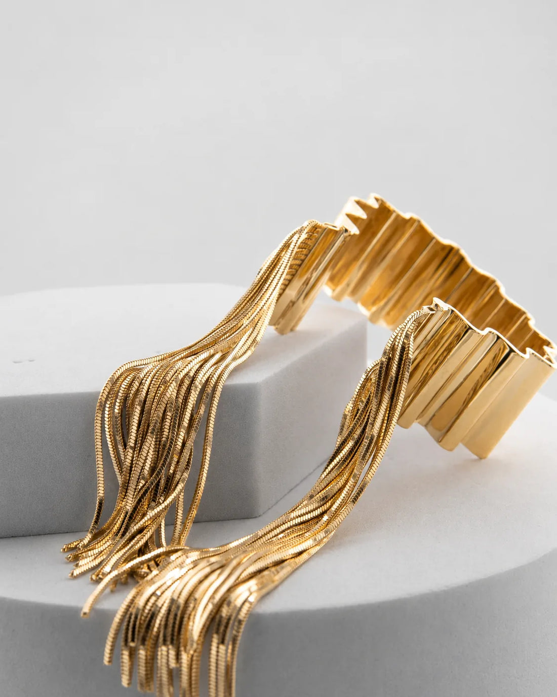 'Onde' bracelet with fringes h 2.5 cm size S (wrist up to 17 cm)