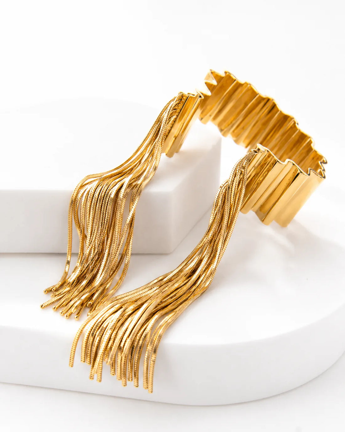 'Onde' bracelet with fringes h 2.5 cm size S (wrist up to 17 cm)