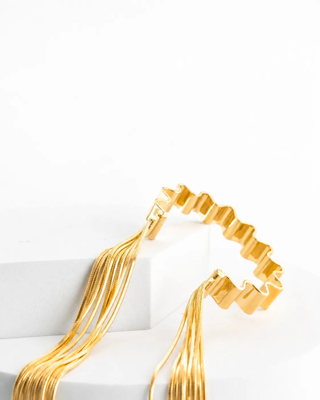 Bracciale 'Onde' con frange h.1 cm misura  S (polso fino a 17 cm)
