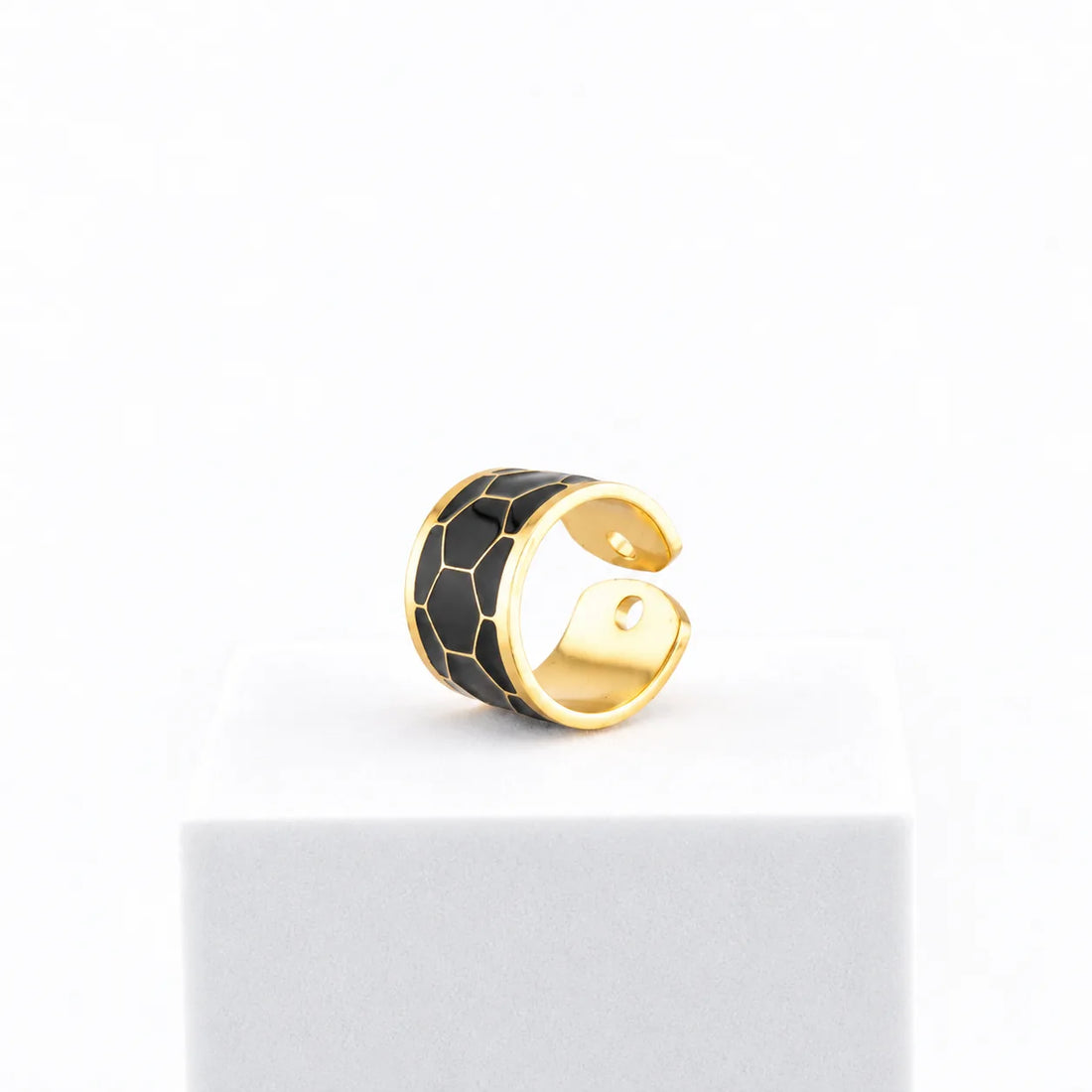 Black &amp; White Ring h1.5 cm n.7