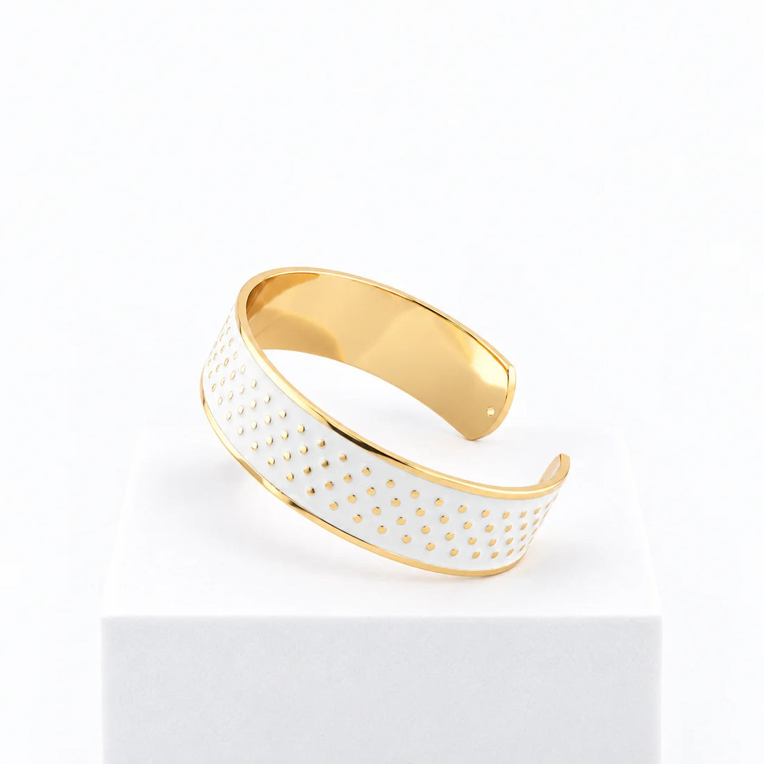 Bracciale bianco Puntini cm 1,5 cm