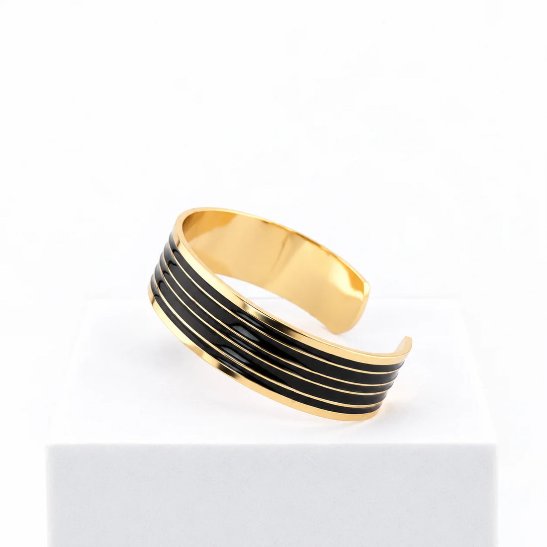 Bracciale nero Righe cm 1,5