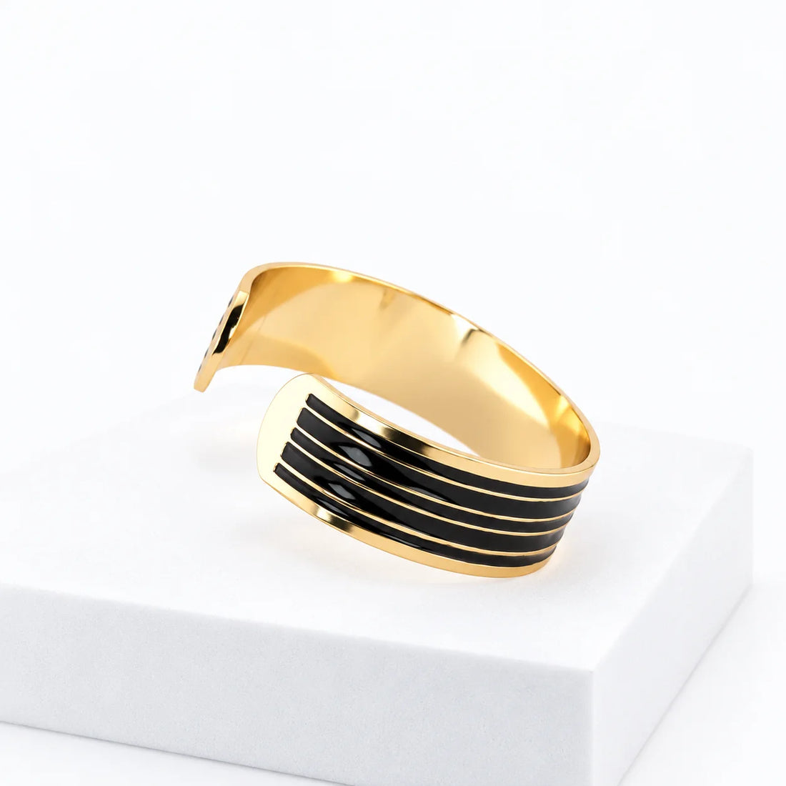 Bracciale nero Righe cm 1,5