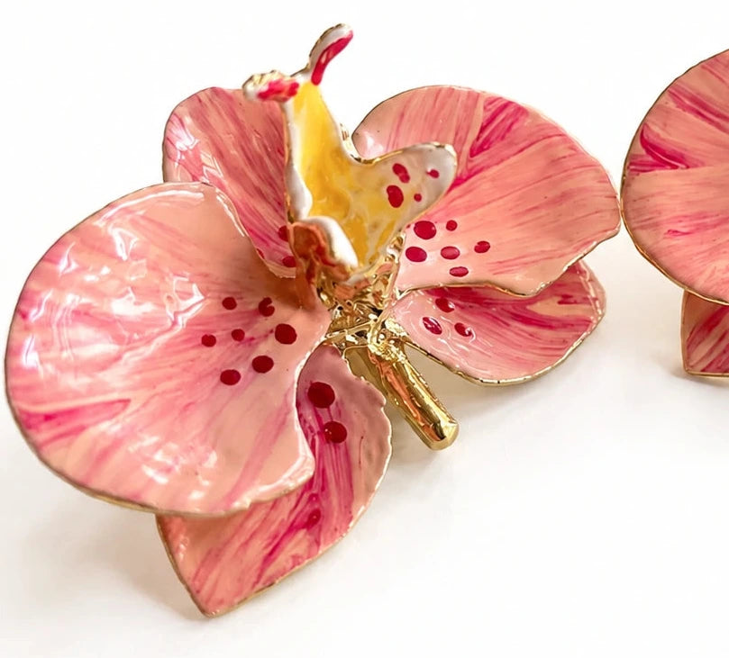 Orecchini Orchidea Rosa Antico