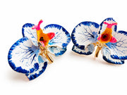 Pendientes Orquídea Leche y Girasol tamaño 3 cm