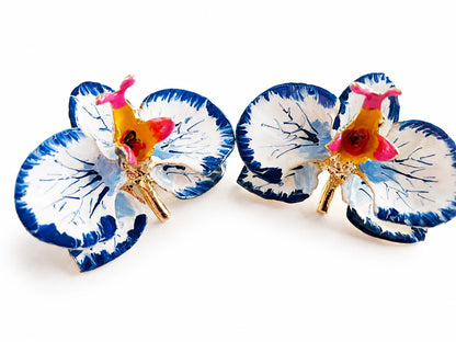 Pendientes Orquídea Leche y Girasol tamaño 3 cm