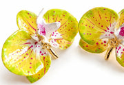 Pendientes Orquídea Leche y Girasol tamaño 3 cm