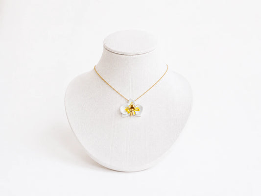 Milk Orchid and Sunflower Choker, size 2 cm