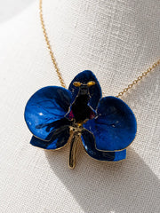 Girocollo Orchidea Blue China dimensione 4 cm