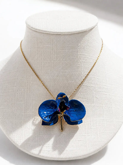 Girocollo Orchidea Blue China dimensione 4 cm