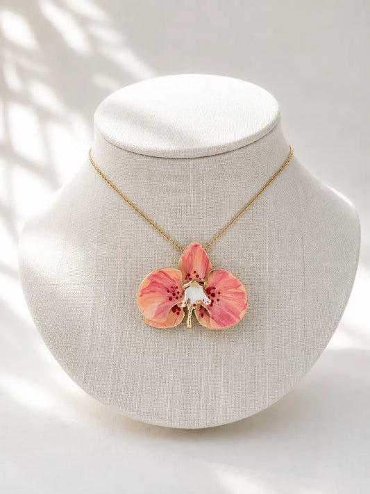 Collar de orquídea 'Borgoña' de 4 cm
