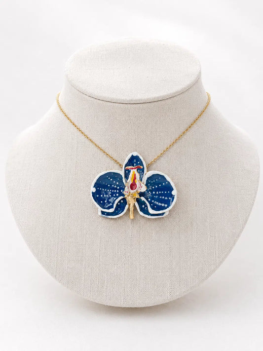 'Denim and Milk' Orchid Choker, size 4 cm