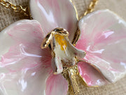 'Milk and Cyclamen' Orchid Choker, size 4 cm